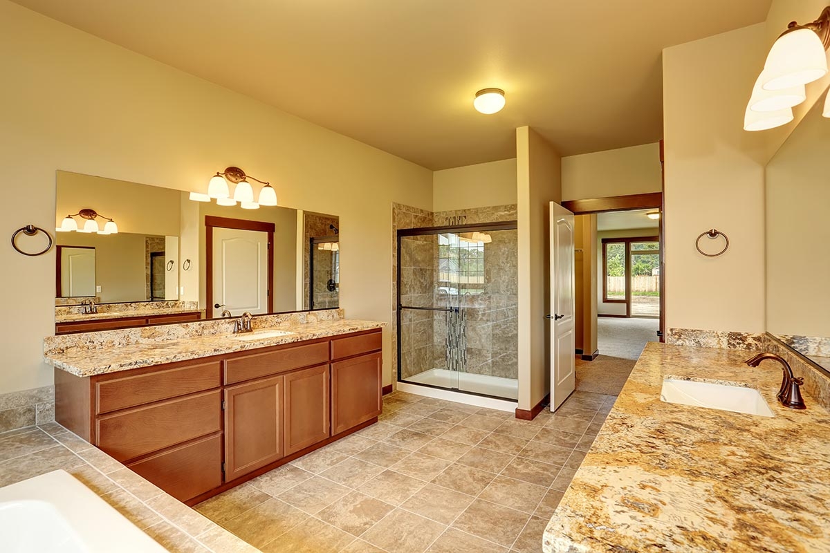 Bathroom granite countertops and cabinets
