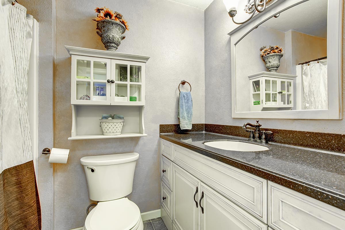 Small bathroom remodel with granite countertops